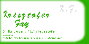 krisztofer fay business card